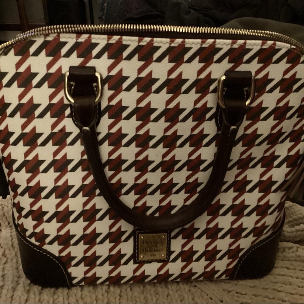 Dooney & Bourke Houndstooth Domed Satchel with Crossbody